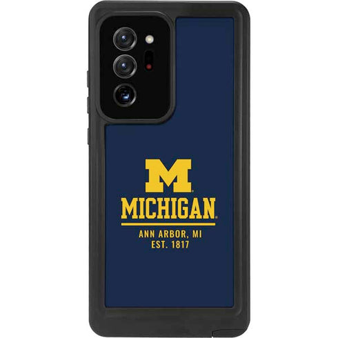 University of Michigan Ann Arbor Est 1817 Galaxy Note20 Ultra 5G Waterproof Case